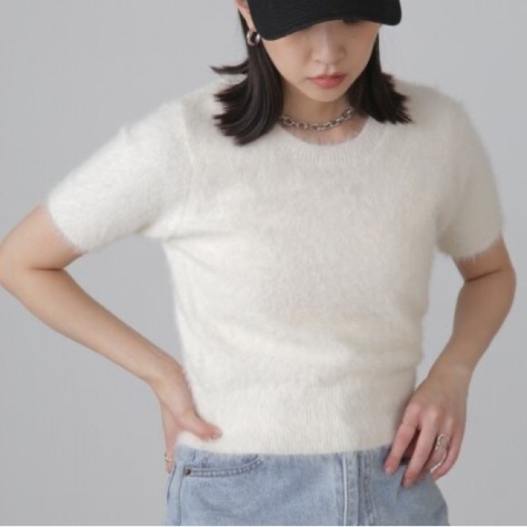 Angora Sweater Shirt M Beth Comb Studio Crew Neck Sleeveless Vest Mohair - Picture 12 of 12